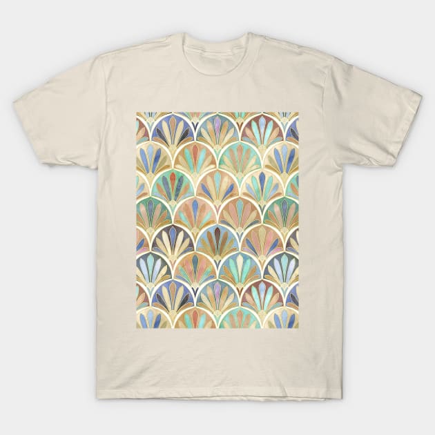 Autumn Neutrals Vintage Twenties Art Deco Pattern T-Shirt by micklyn